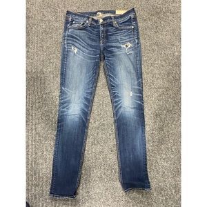 Rag and Bone 28 skinny jeans distressed medium to dark wash